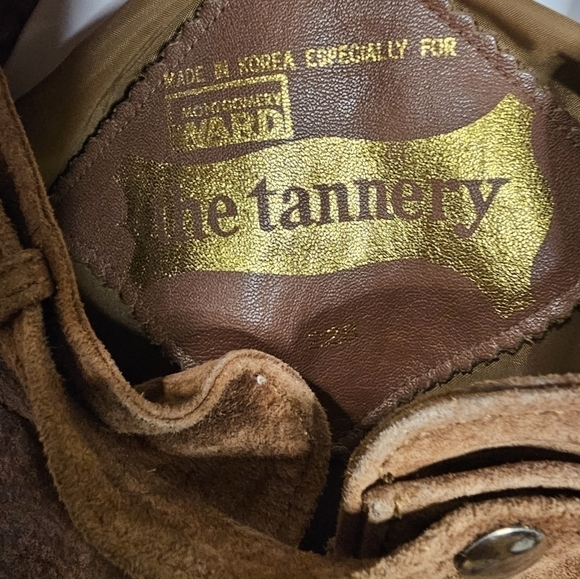 COPY - Montgomery Ward vintage bomber jacket.  Brown leather small - Picture 4 of 6